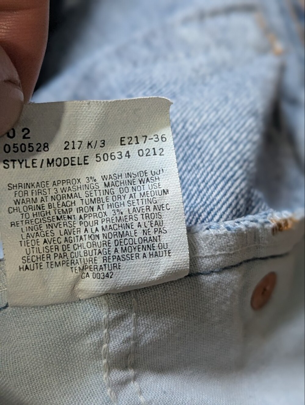 Levi's 506 Late 90s‎ Orange Tag Classic Straight Leg Men's Light Wash Blue Jeans - Picture 8 of 8